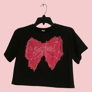 SHEIN Black Tee with Pink Graphic